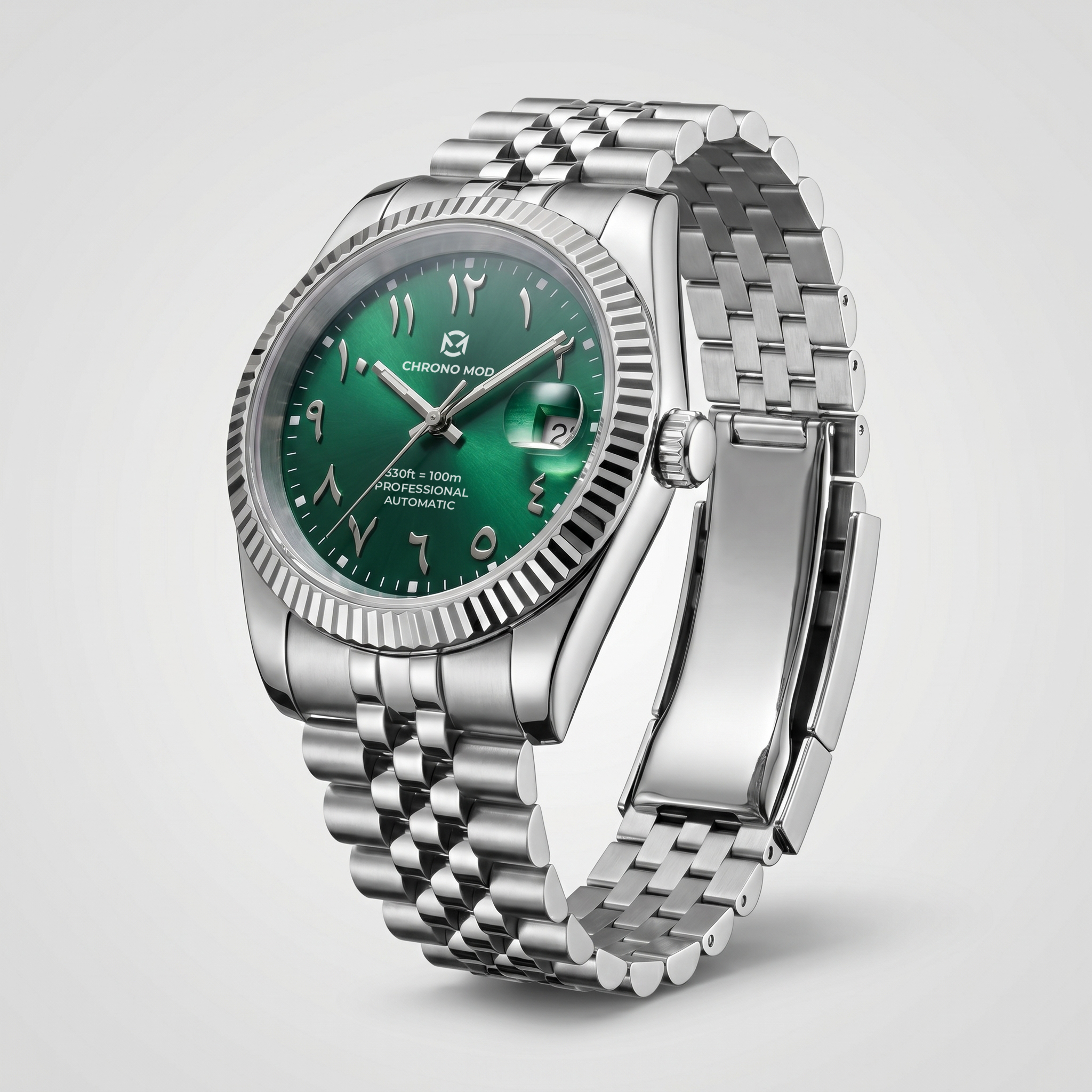 Classic Date – Profesional con esfera árabe verde