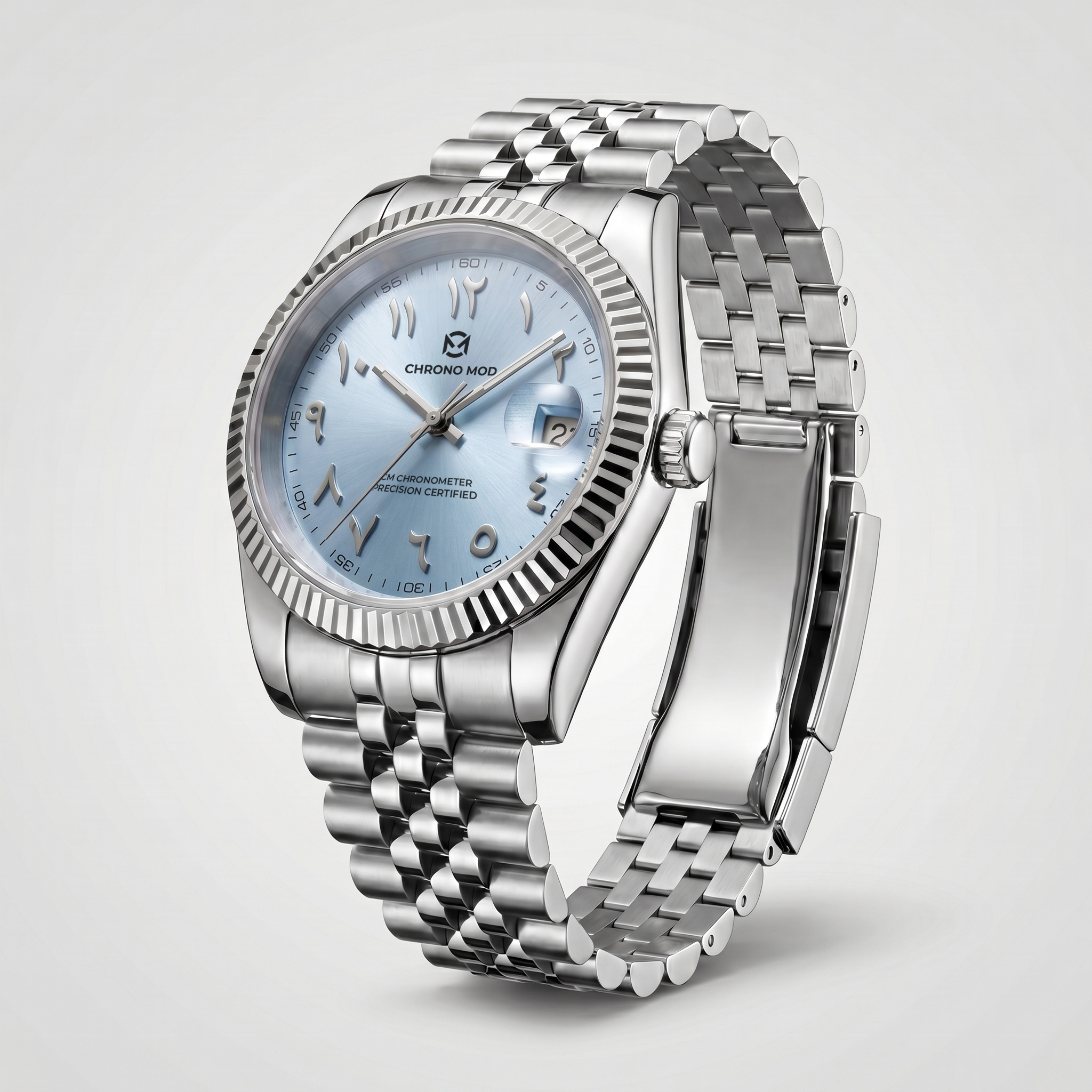 Classic Date – Hellblaues arabisches Zifferblatt Chronometer