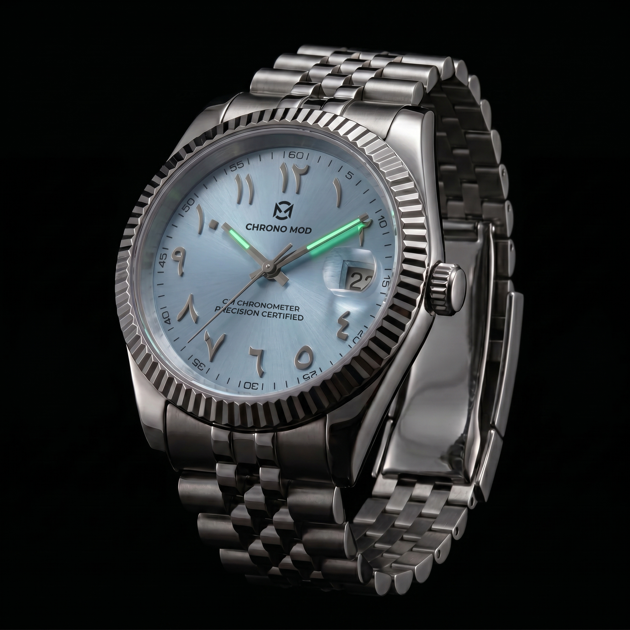 Classic Date – Hellblaues arabisches Zifferblatt Chronometer