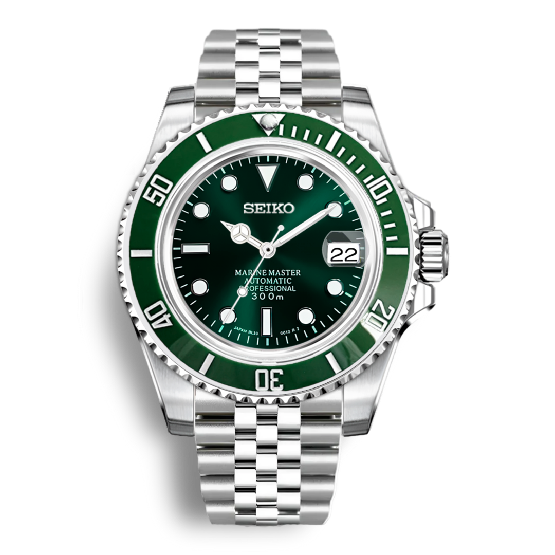 Seiko Mod Submariner Jubileum | Grön