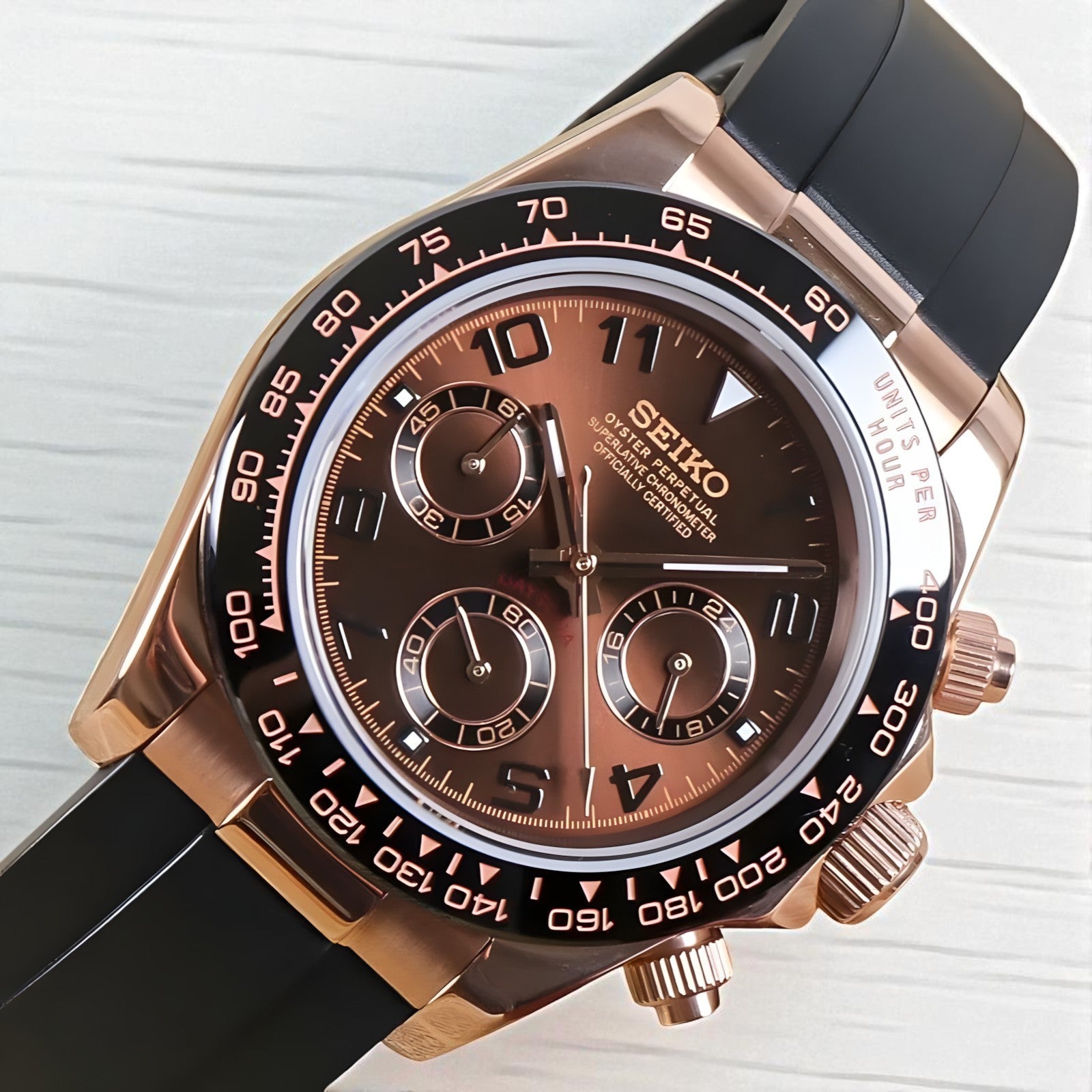 Seiko Mod Daytona Cosmograph | Rose gold