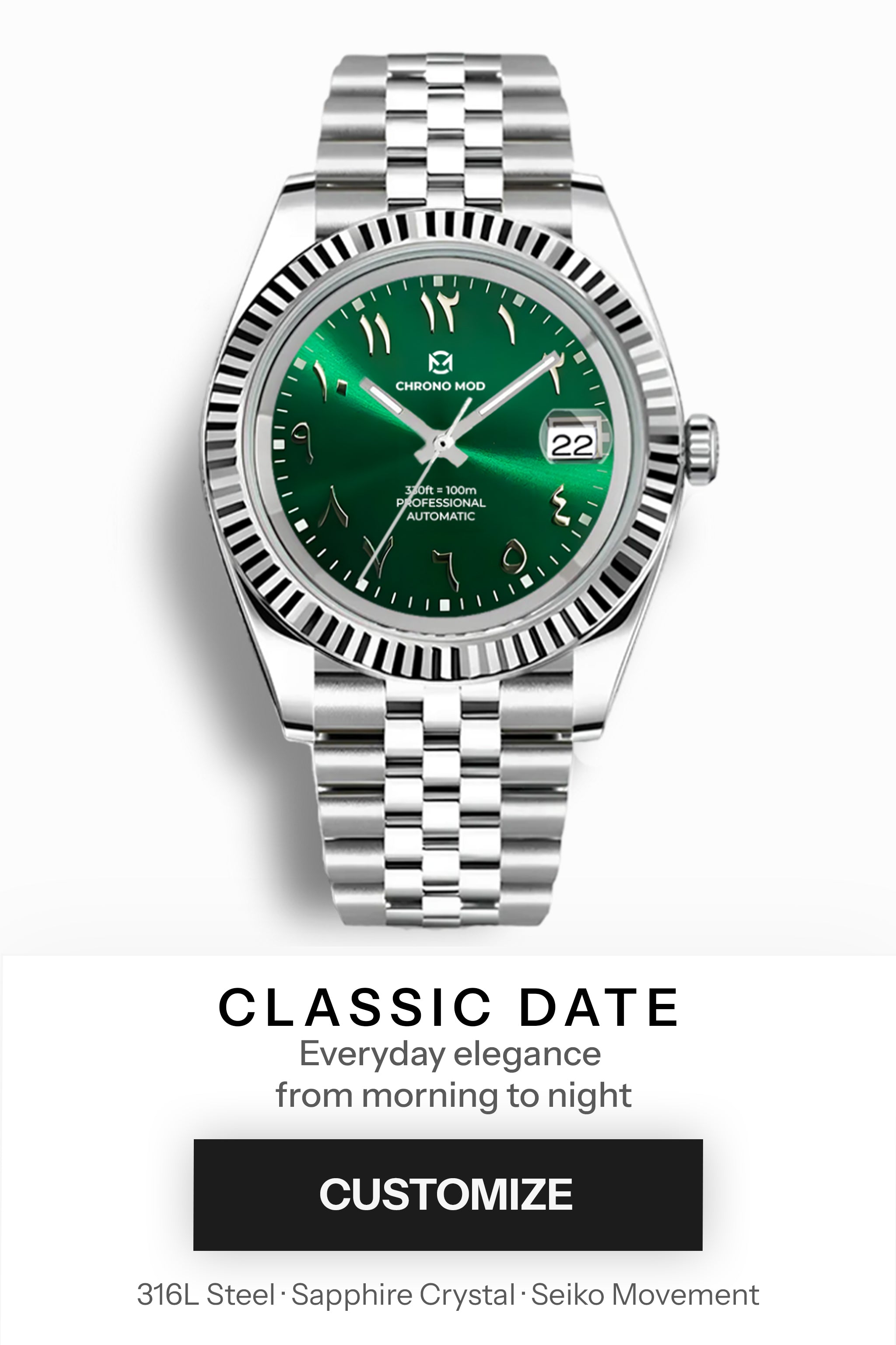 Classic Date – Diseña tu reloj automático personalizado