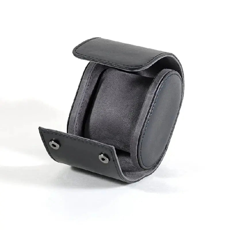 Grey Leather Box With Two Openings - Chrono Mod