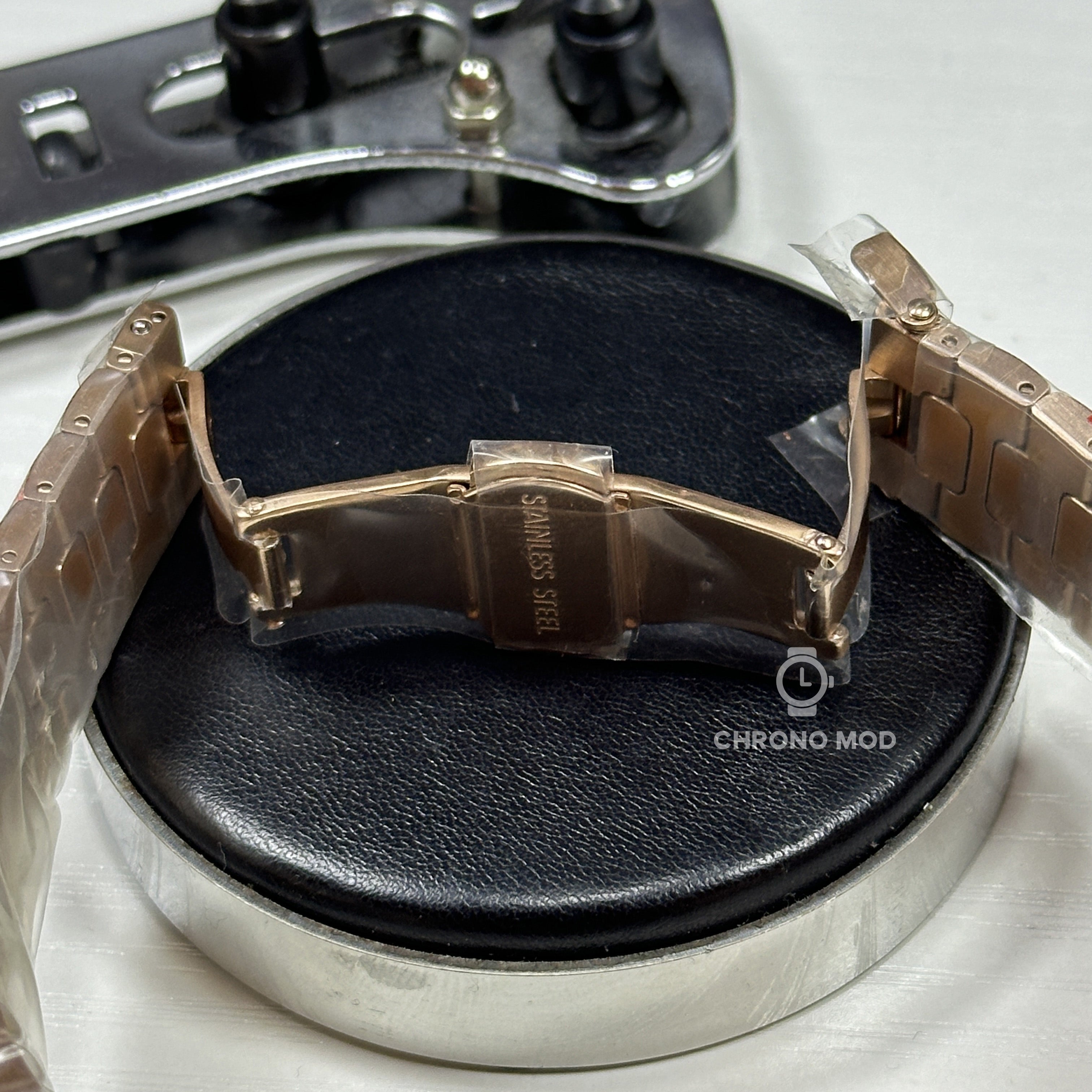 Seiko Mod Nautilus Rose Gold | Brown