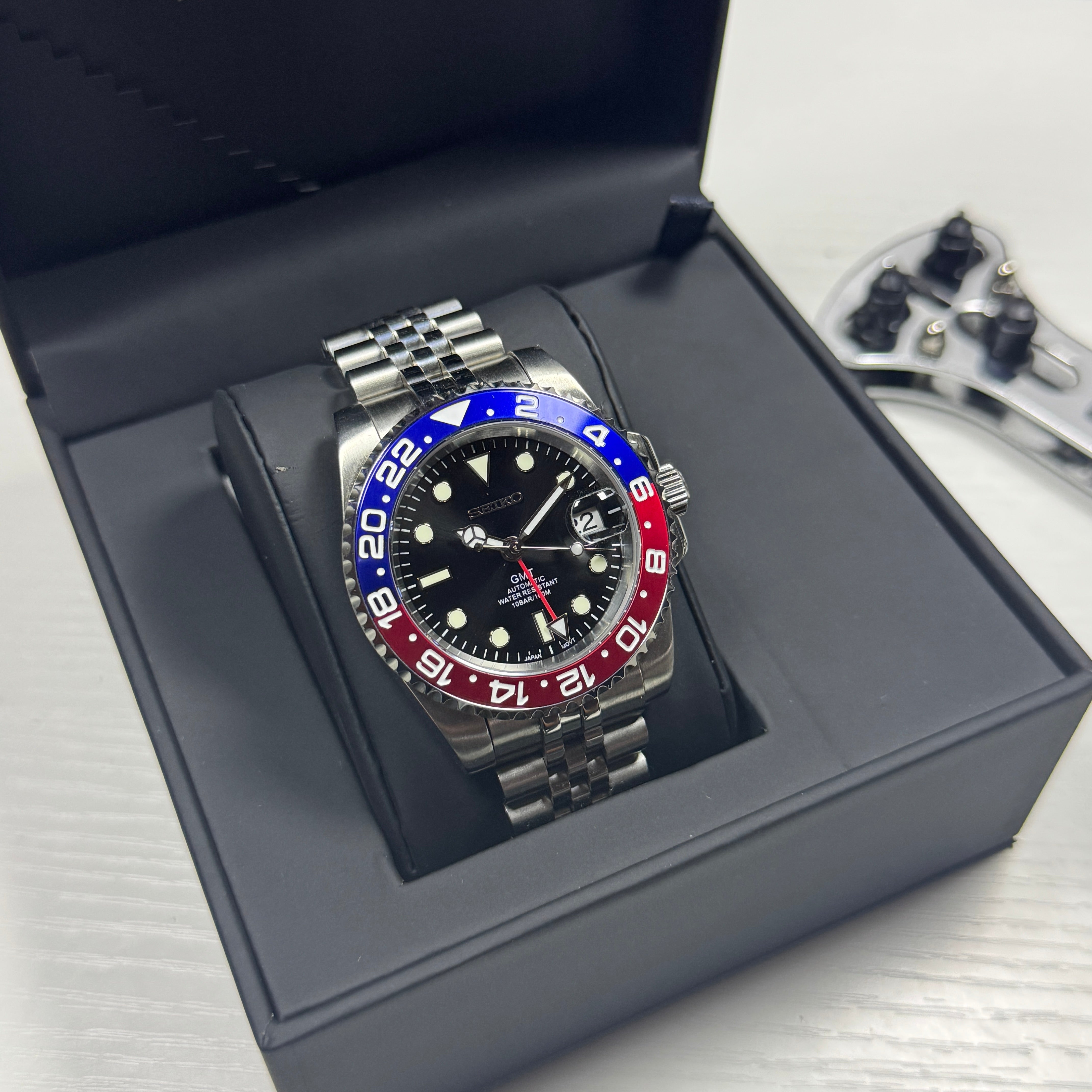 Seiko Mod Gmt | Azul y Rojo
