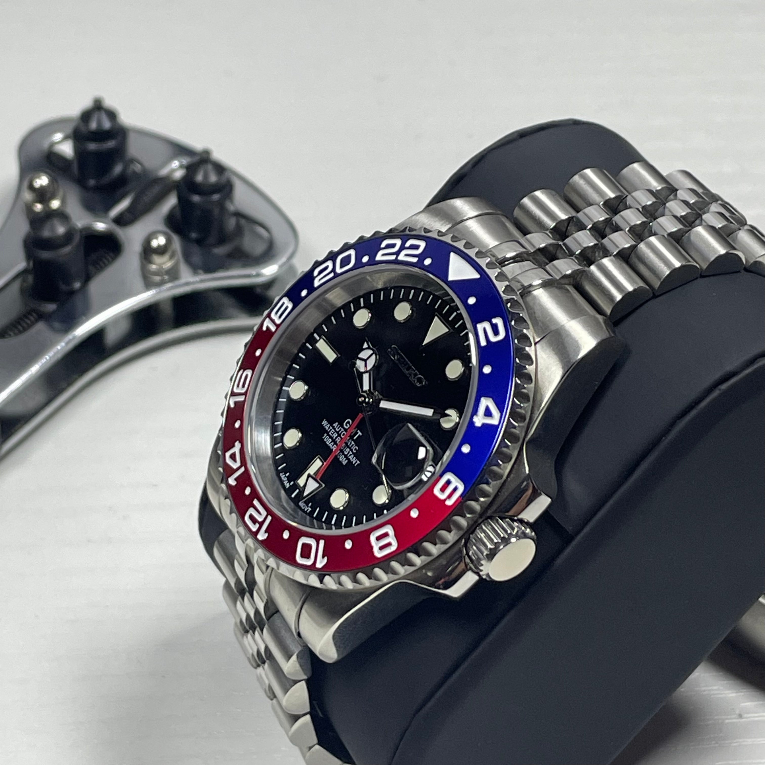 Seiko Mod Gmt | Azul y Rojo