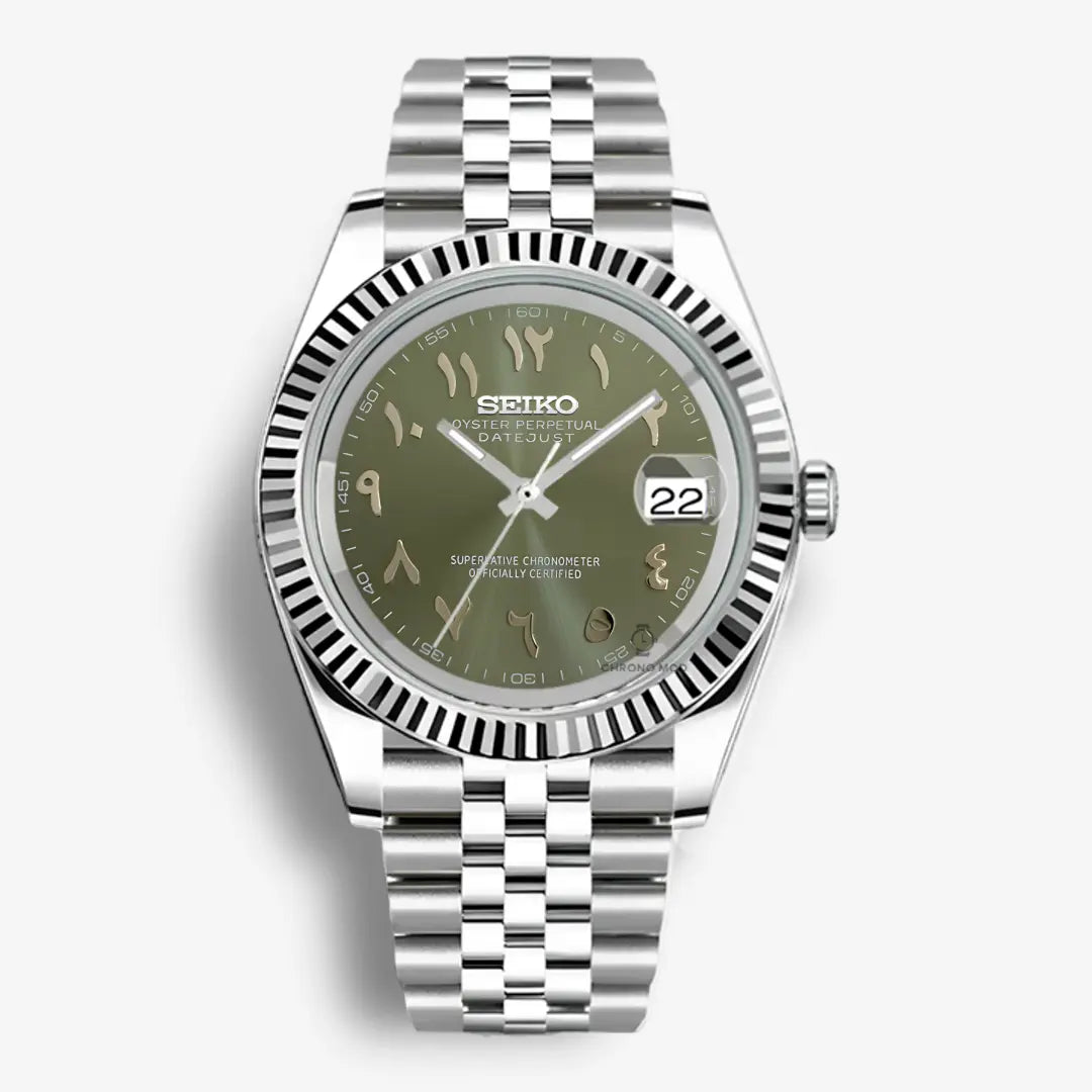 Seiko Mod Datejust Arabic Oyster Perpetual | Khaki Chrono Mod