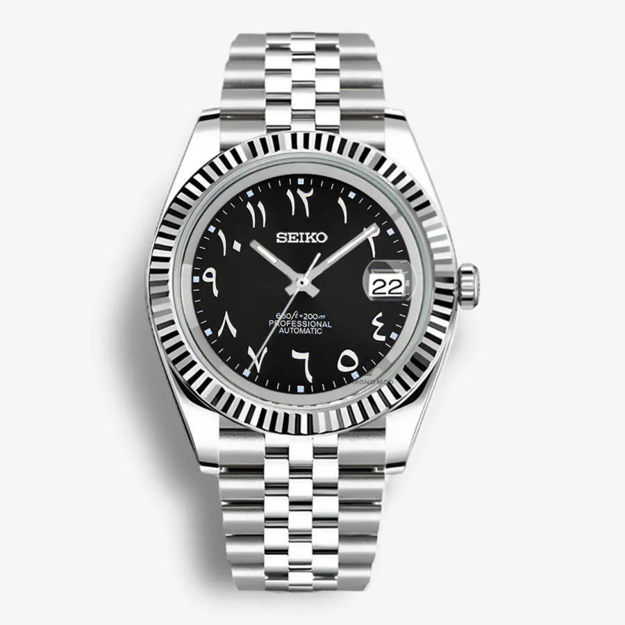 Seiko Mod Datejust Arabe Professionnel | Noir