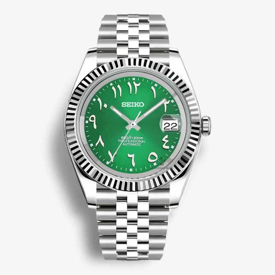Seiko Mod Datejust Árabe Profesional | Verde