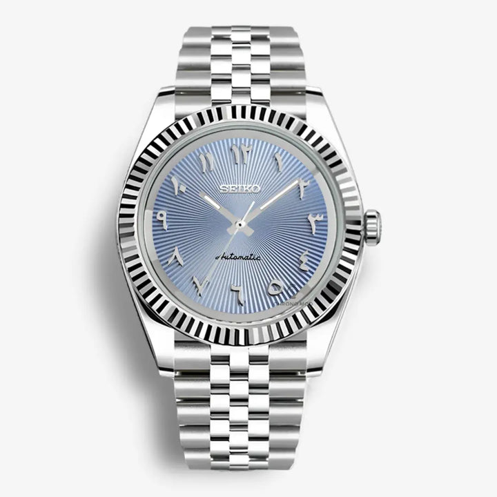Seiko Mod Datejust Arabic | Light Blue