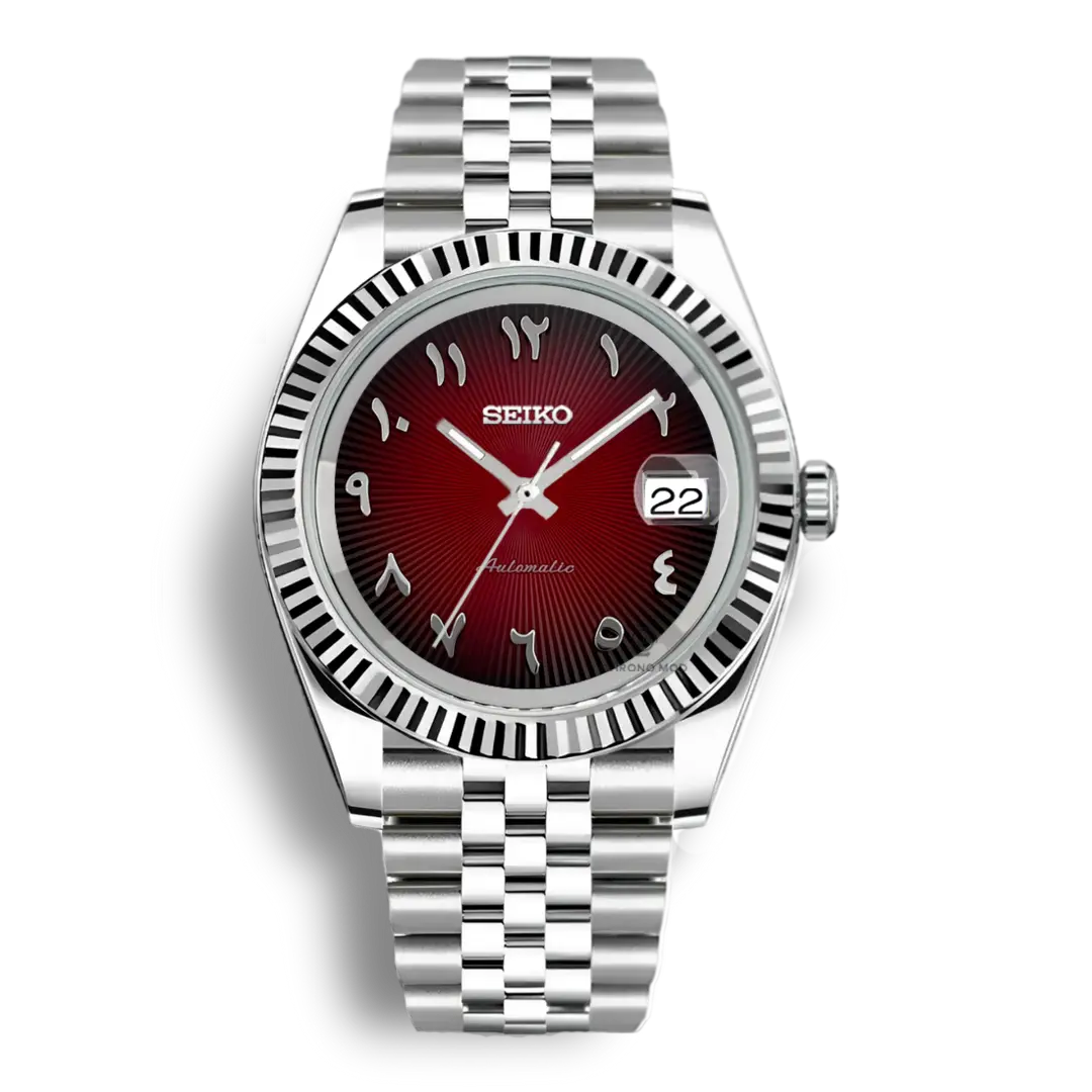 Seiko Mod Datejust Arabic | Red - Chrono Mod