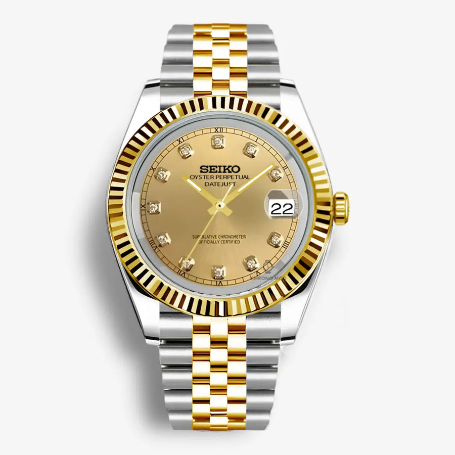 Seiko Mod Datejust Gem Rolesor Oro | Giallo