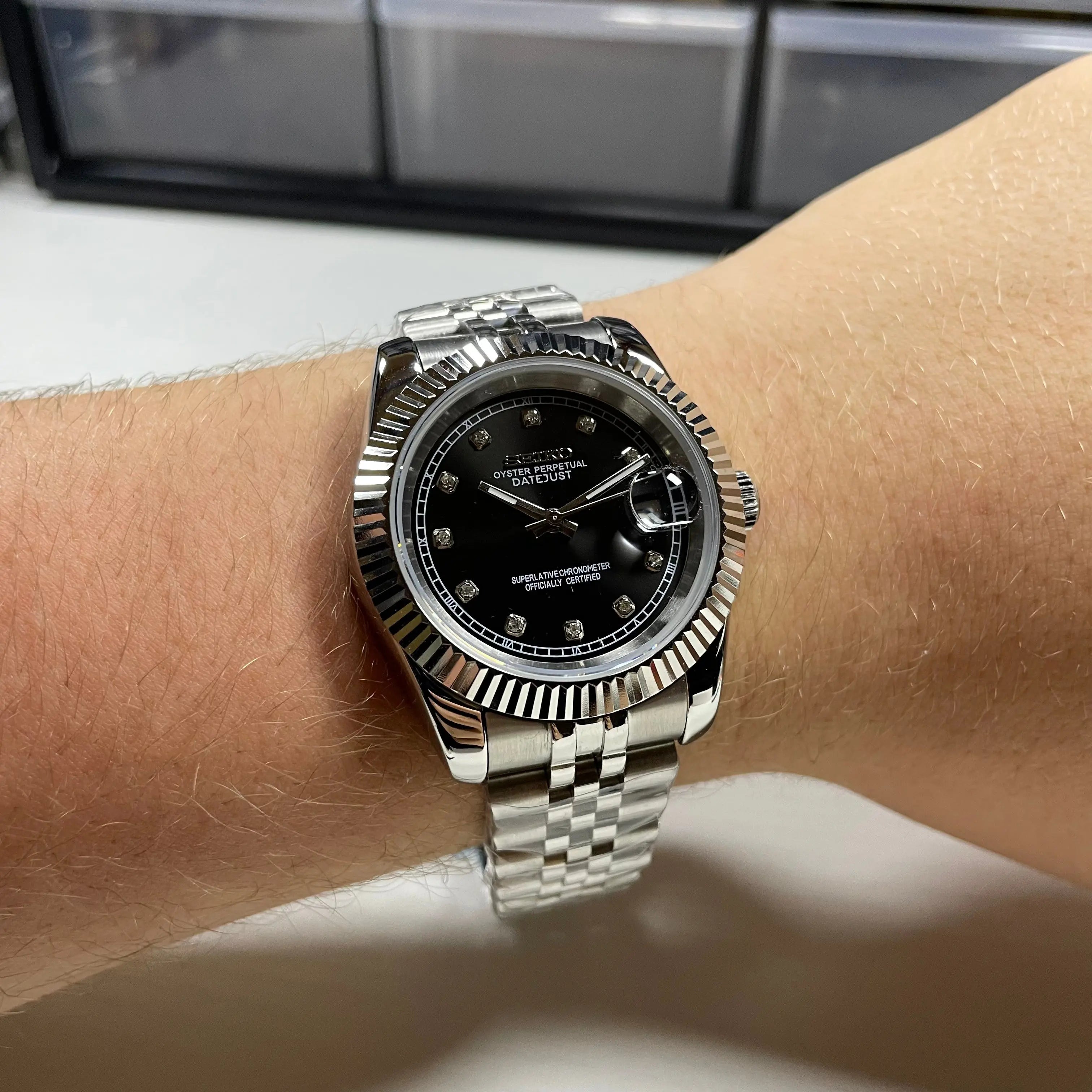 Seiko Mod Datejust Gem | Black - Chrono Mod