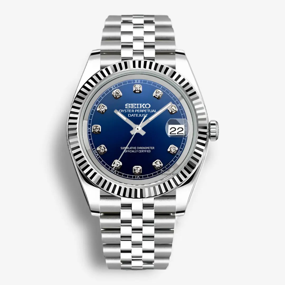 Seiko Mod Datejust Gem | Blue Chrono Mod