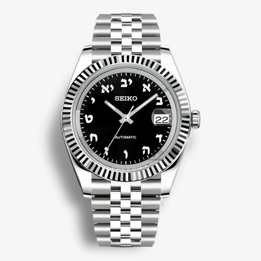 Seiko Mod Datejust Hebreos Automático | Negro