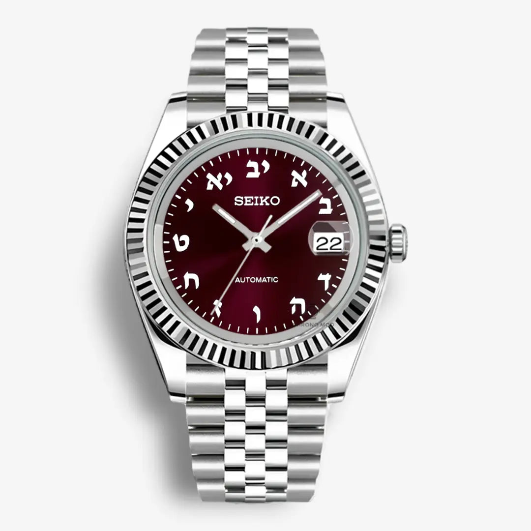 Seiko Mod Datejust Hebrews Automatic | Red Chrono Mod