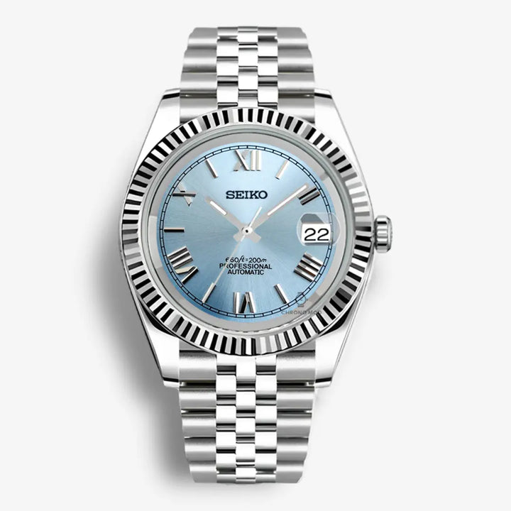 Seiko Mod Datejust Roman | Light Blue