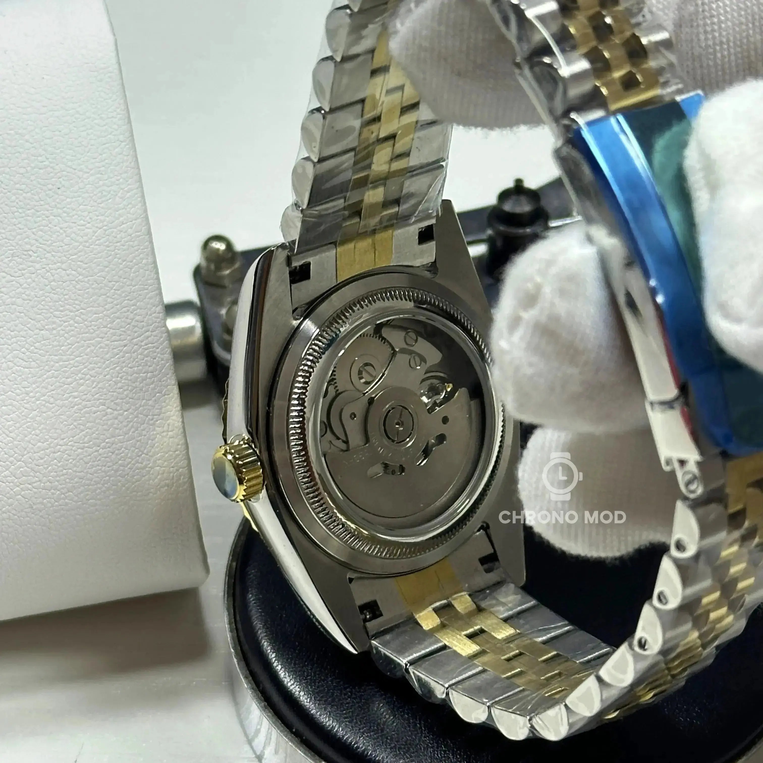 Seiko Mod Datejust Sunburst Rolesor Gold | Black - Chrono Mod