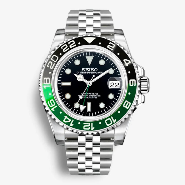 Seiko Mod Gmt | Negro y Verde