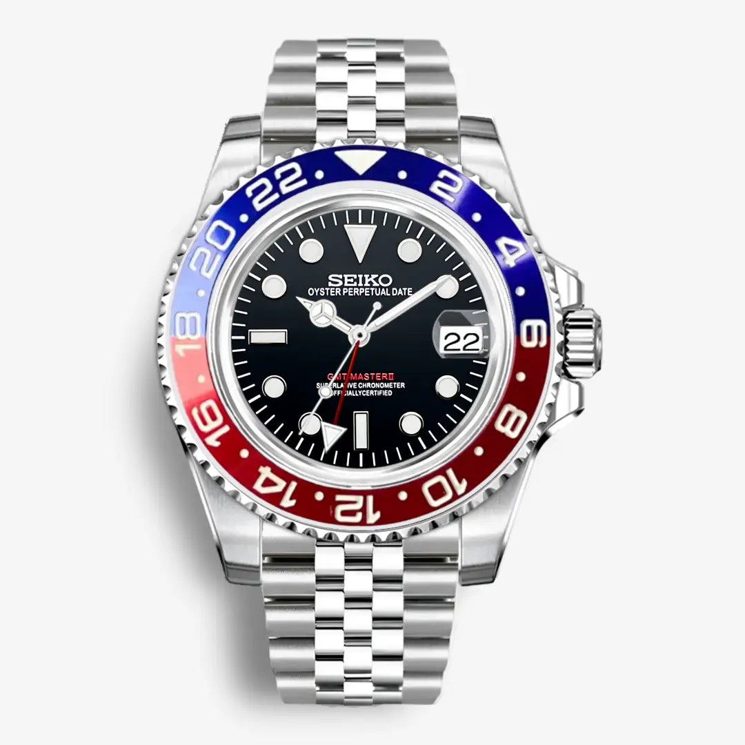 Seiko Mod Gmt | Blue & Red Chrono Mod