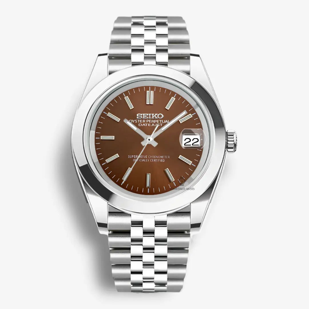 Seiko Mod Oyster | Brown Chrono Mod