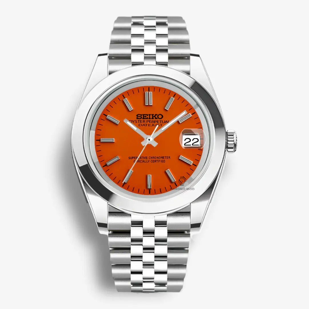 Seiko Mod Oyster | Orange Chrono Mod