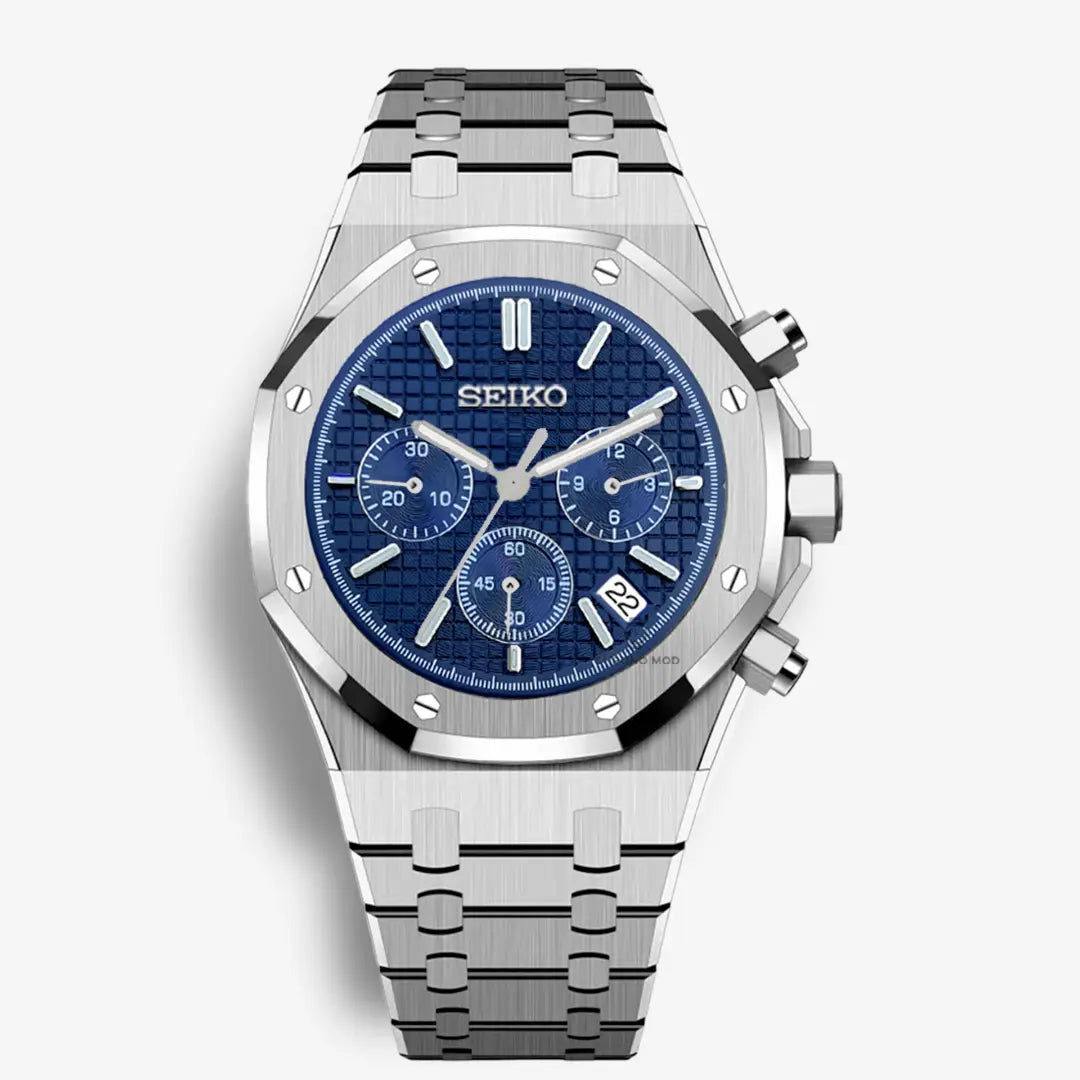 Seiko Mod Royal Oak Chrono Graph | Blue Chrono Mod