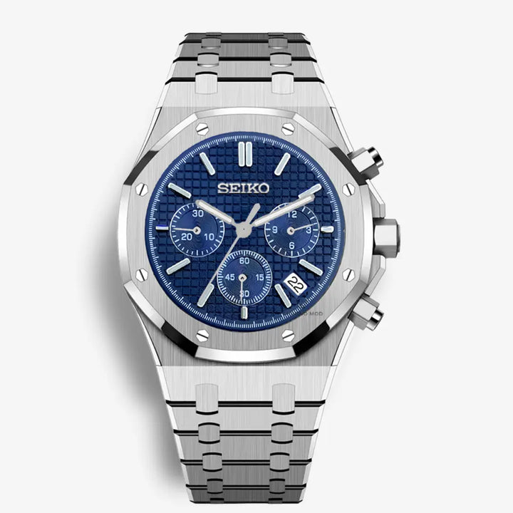 Seiko Mod Royal Oak Chrono Graph | Bleu