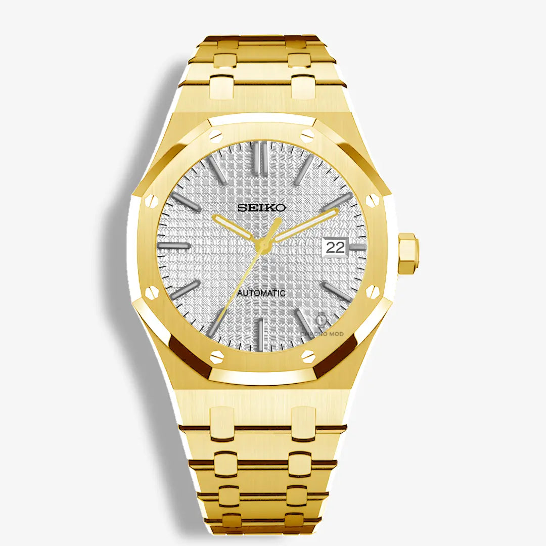 Seiko Mod Royal Oak Gold | White Chrono Mod