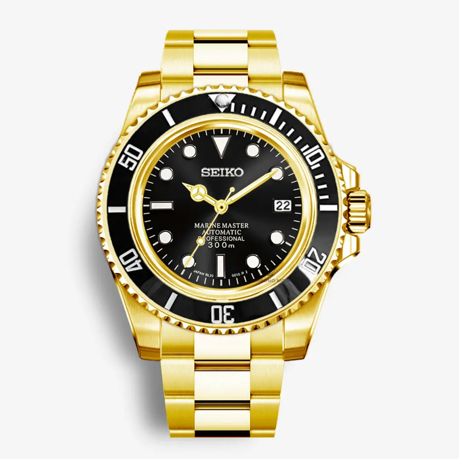 Seiko Mod Submariner Gold | Black