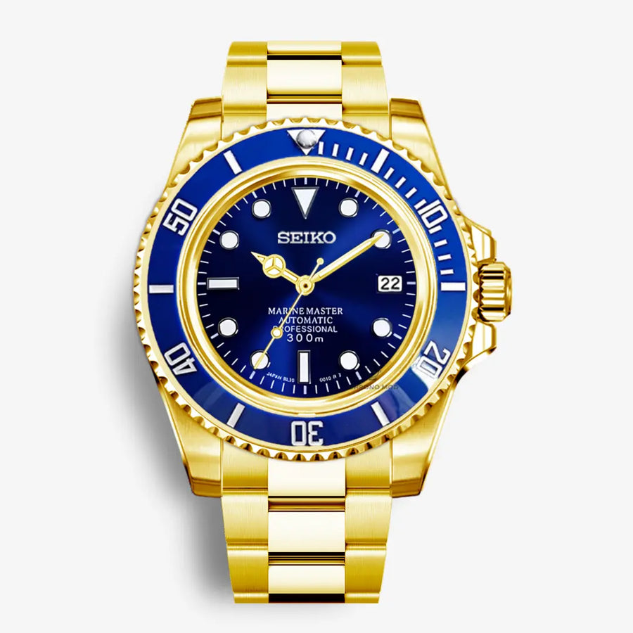 Seiko Mod Submariner Gold | Blue