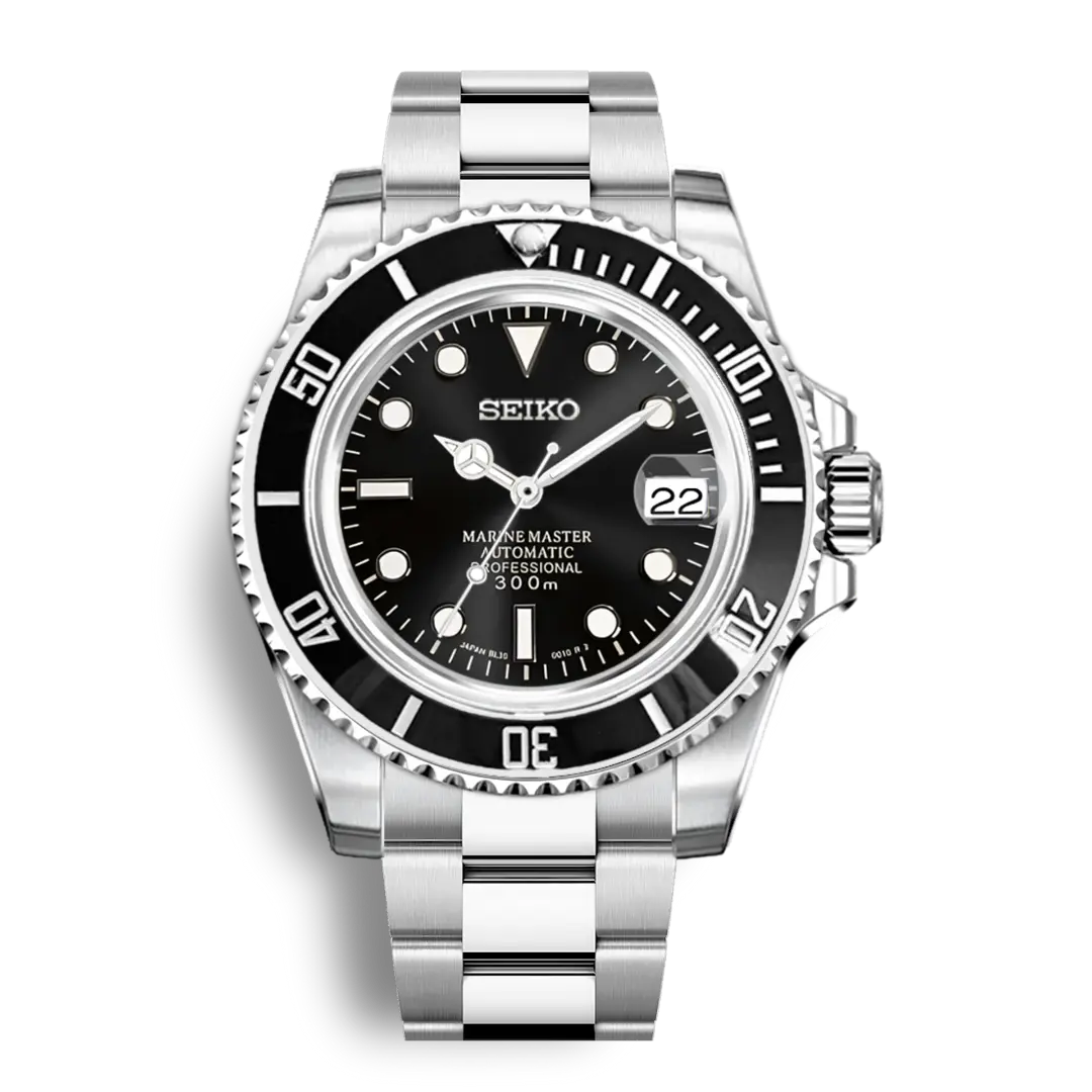 Seiko Mod Submariner Oyster | Black - Chrono Mod