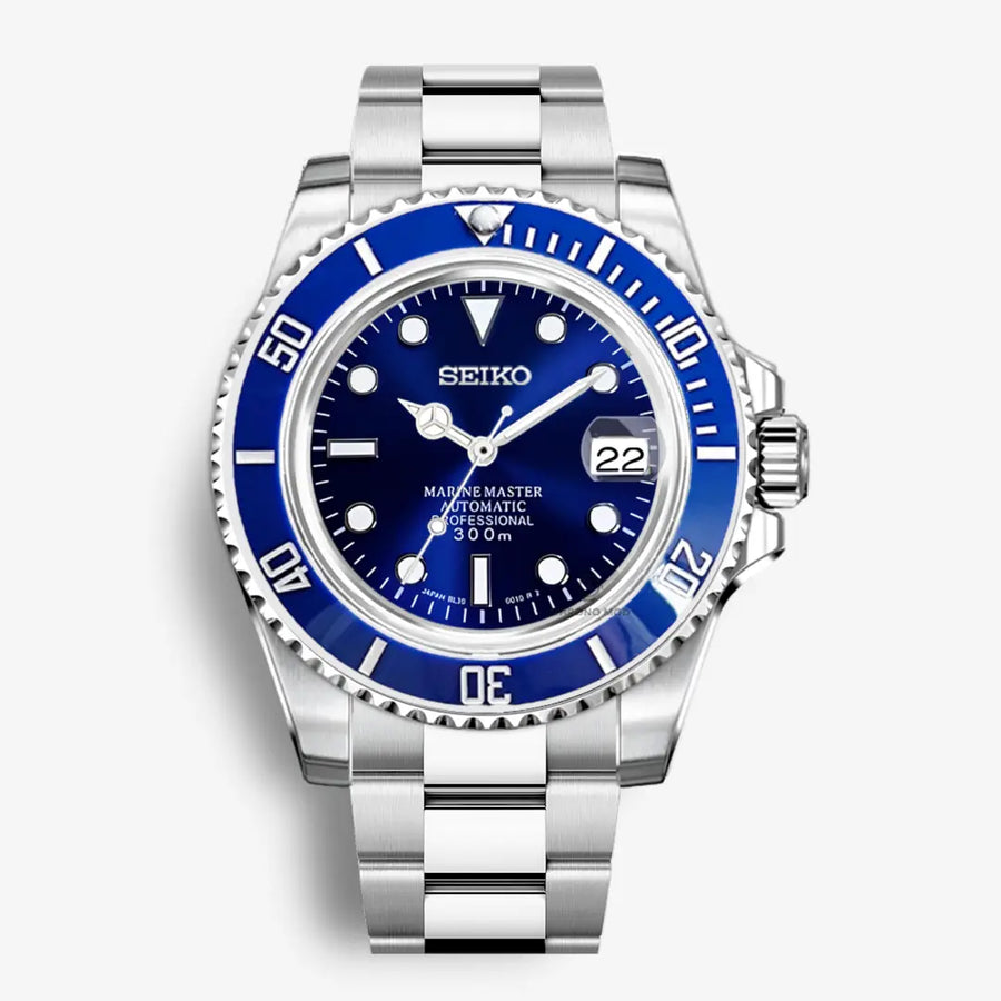 Seiko Mod Submariner | Blauw