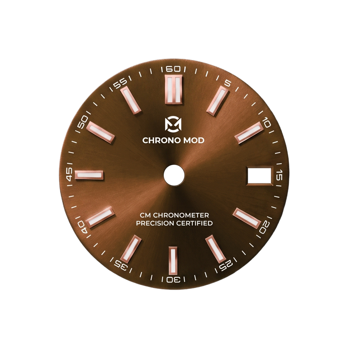 Classic Date Chocolate Sunburst - the dial