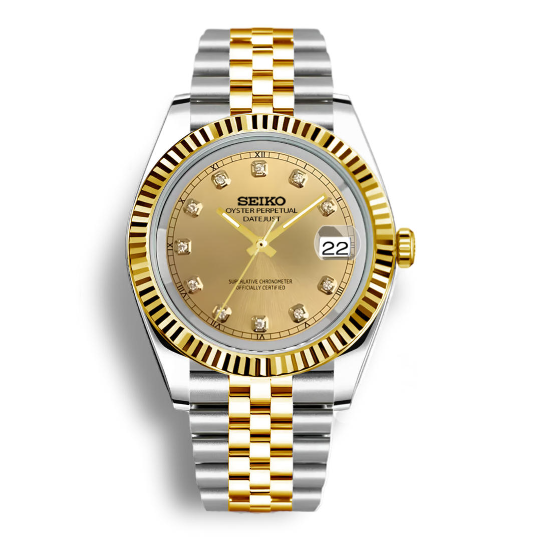 Seiko Mod Datejust Gem Rolesor Oro | Amarillo