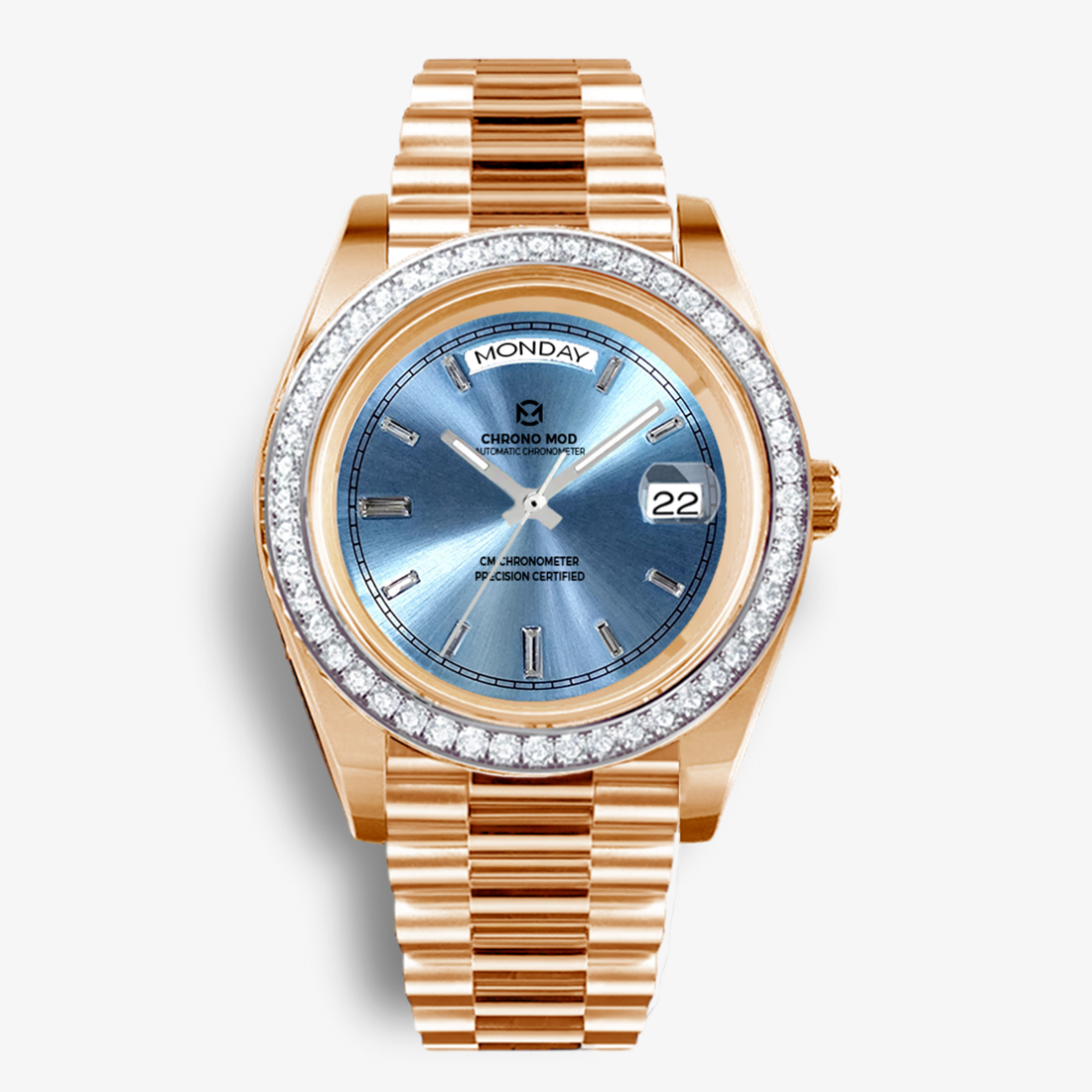 Classic Date – Esfera azul cielo Day-Date Sunburst