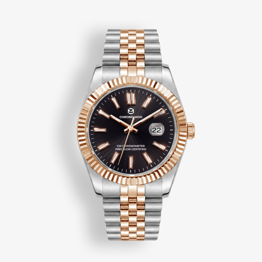 Lady Date – Rolesor Negro Sunburst