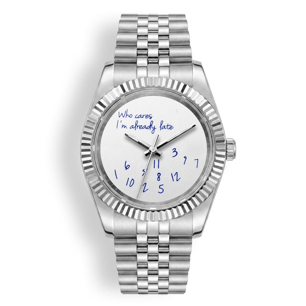 Classic Date – „Who Cares I’m Already Late“ Zifferblatt