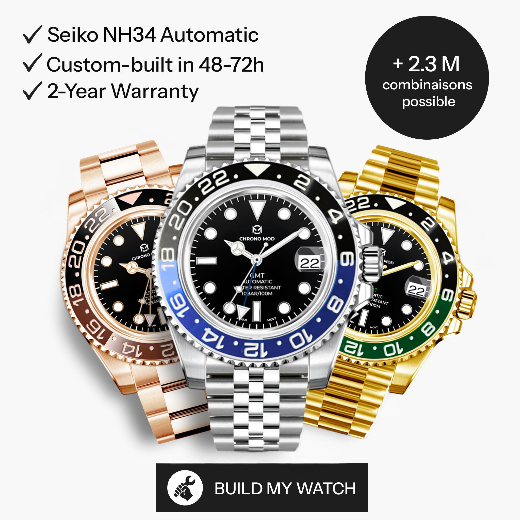 GMT Dual Time – Design Your Custom Automatic Watch