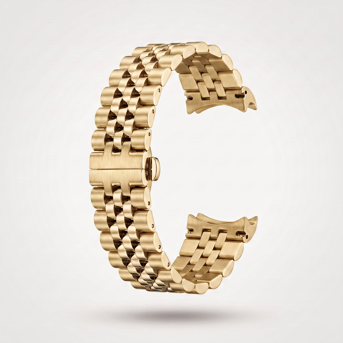 Five-row Jubilee bracelet for the Chrono Mod Lady Date in yellow gold, brushed outer rows and polished centre links