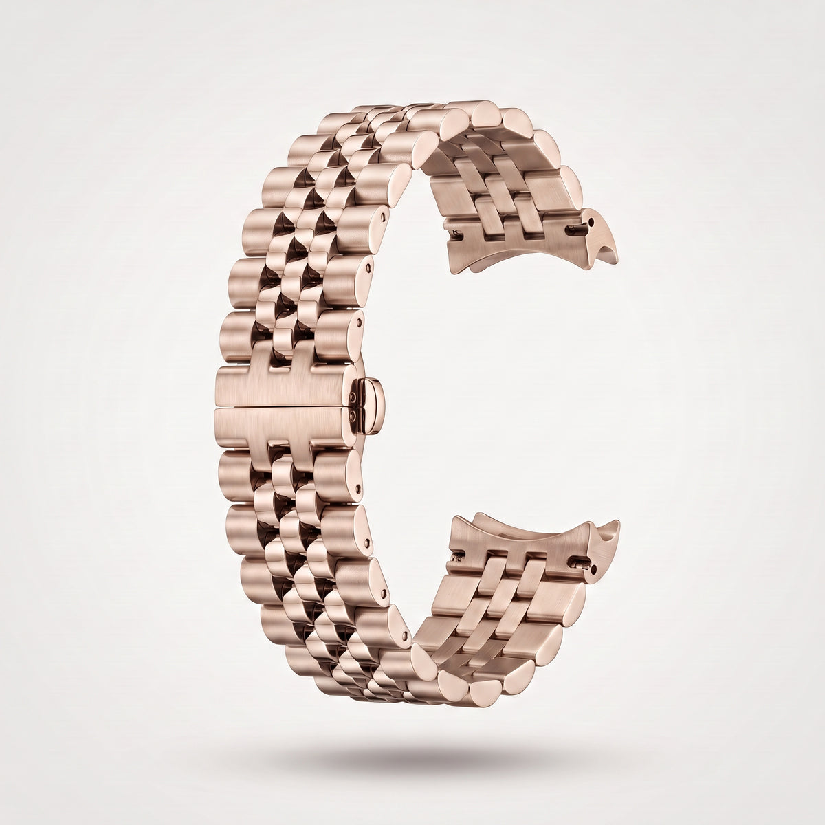 Five-row Jubilee bracelet for the Chrono Mod Lady Date in rose gold, brushed outer rows and polished centre links