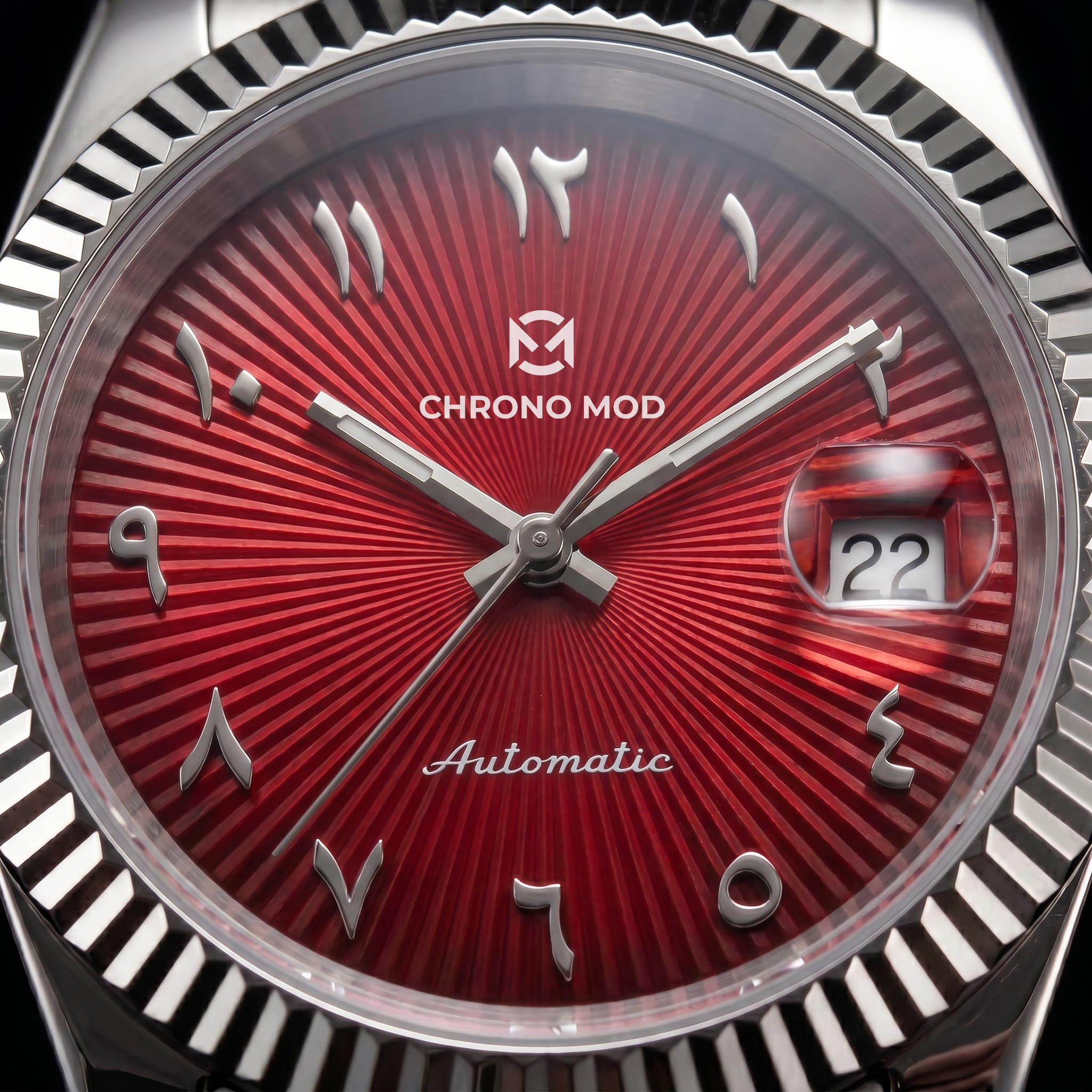 Classic Date Red Arabic - dial macro