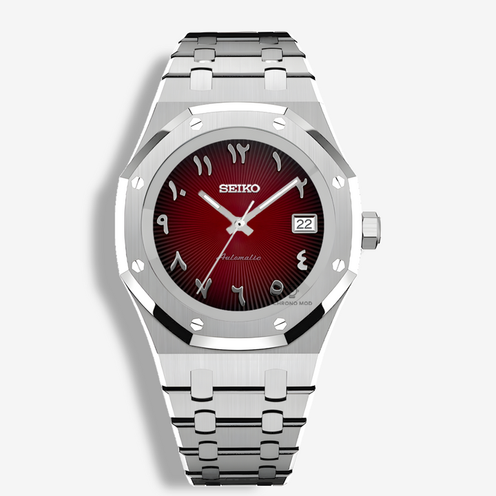 Seiko Mod Royal Oak Árabe Automático Rojo