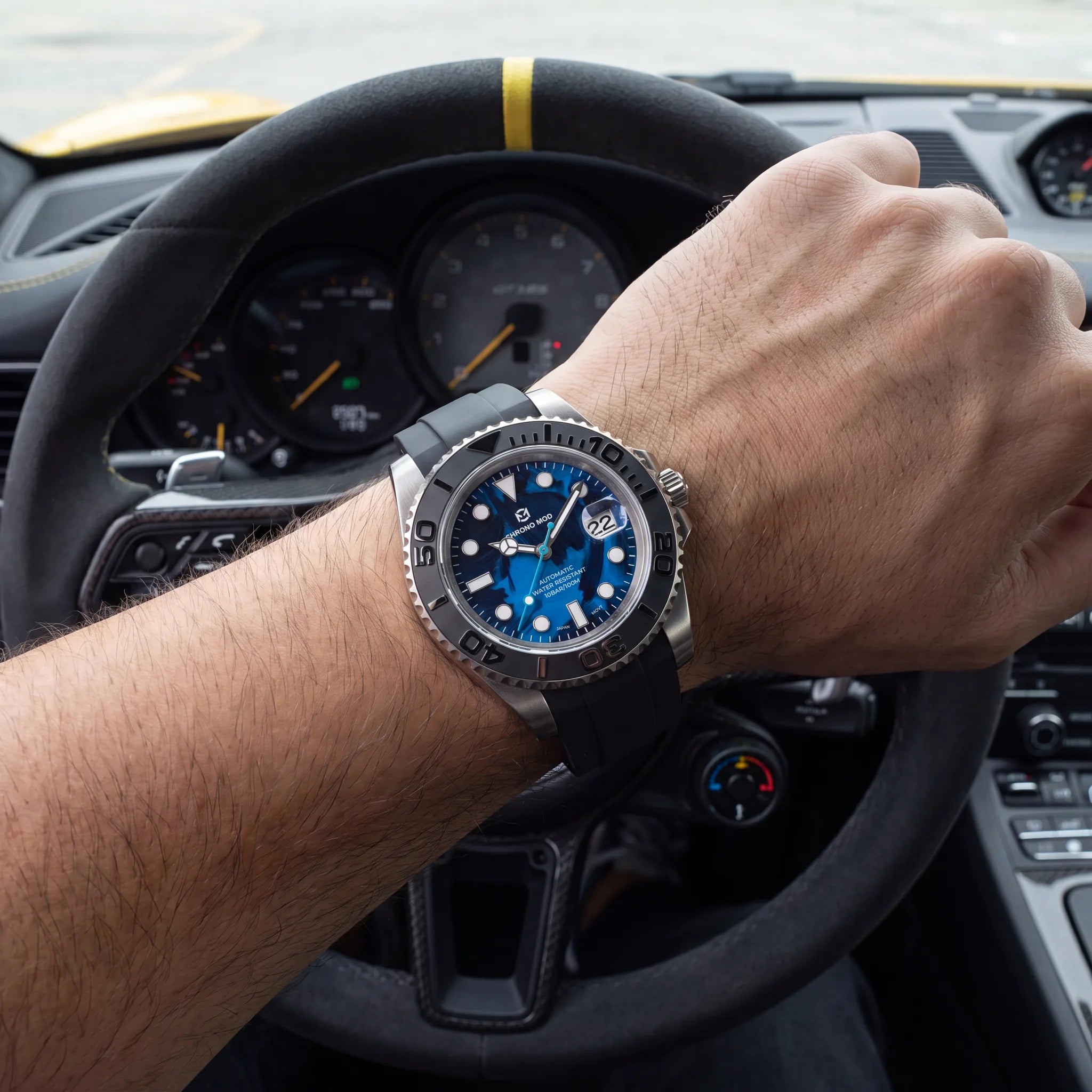 Chrono Mod DeptMaster titanium-blue au-poignet