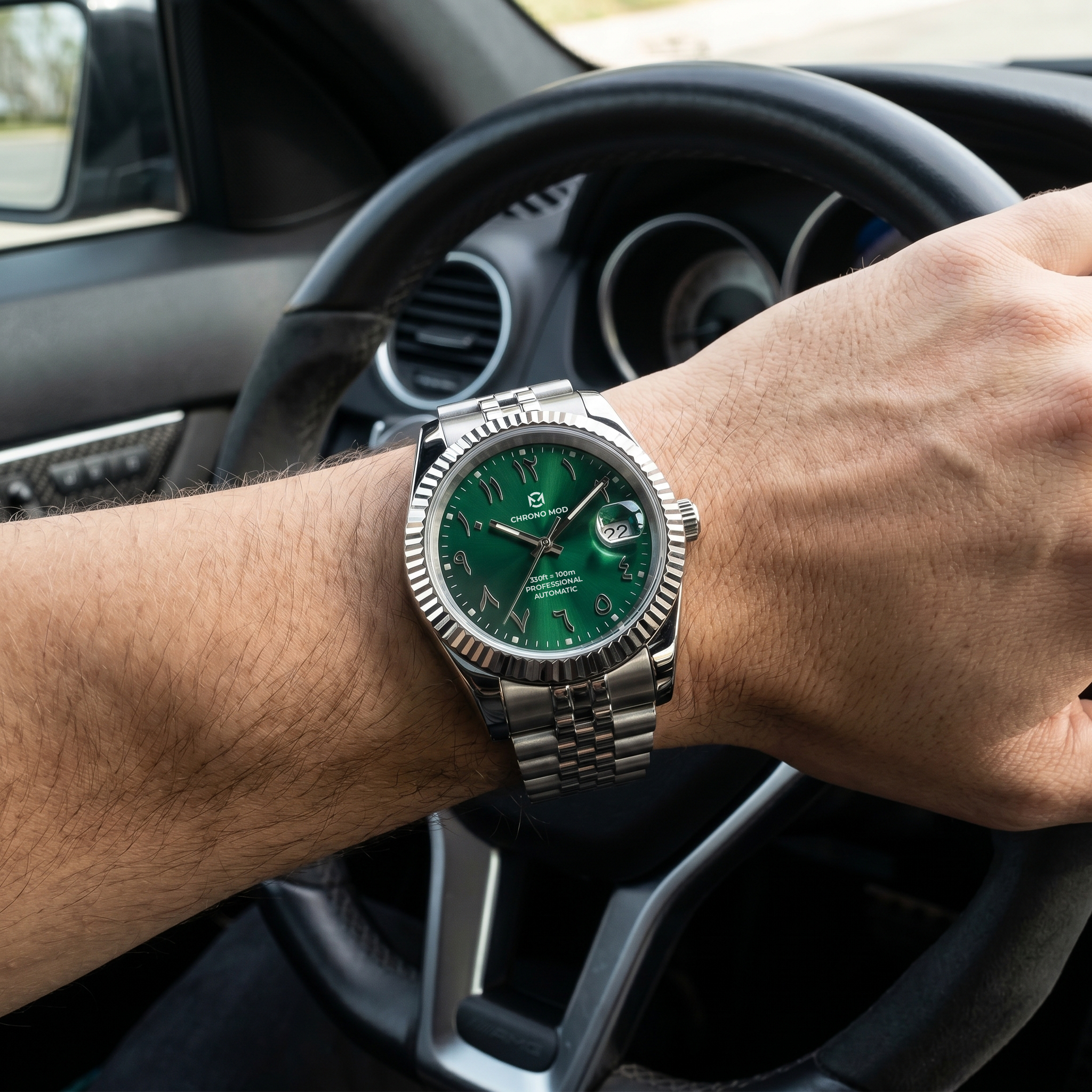 Classic Date – Green Arabic Dial Professional