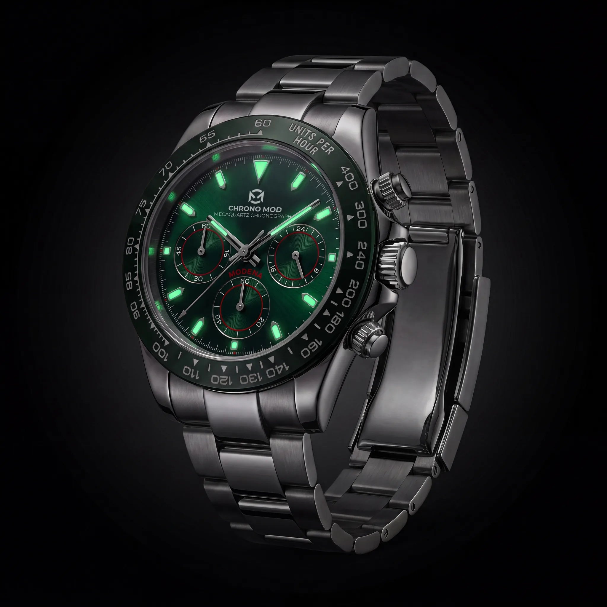 Chrono Mod Modena emerald-green lume-nuit