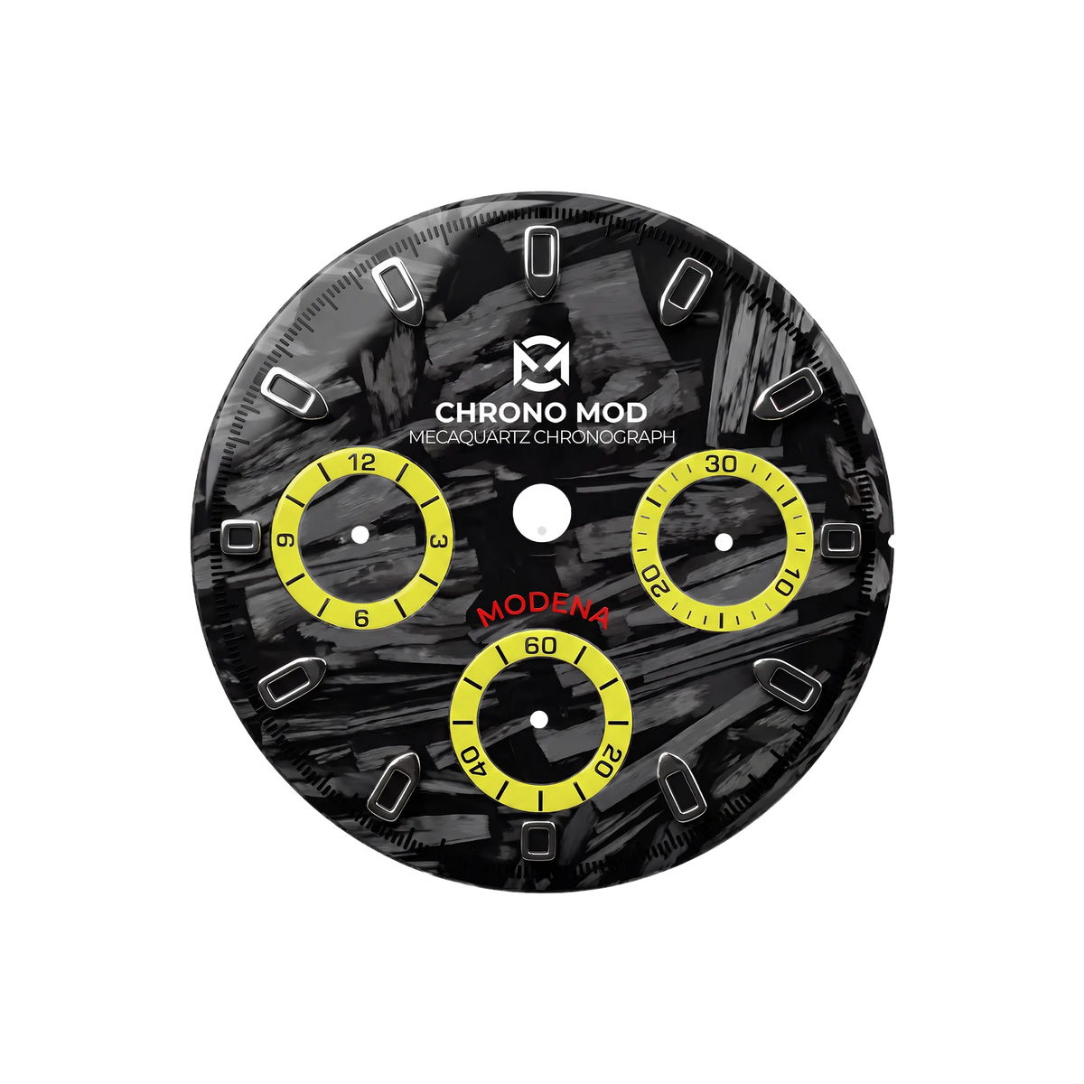 Chrono Mod Modena Carbon Yellow cadran (function)