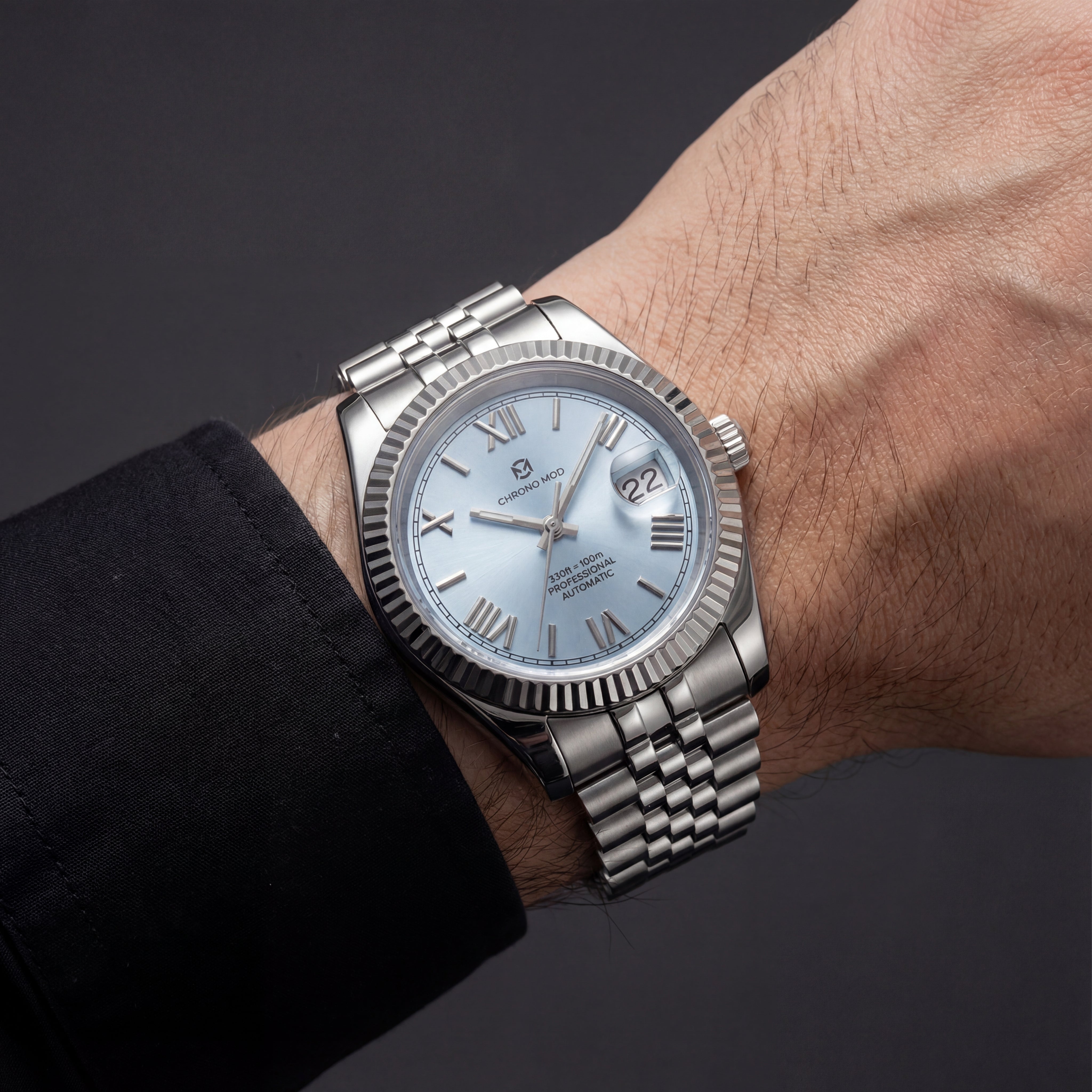 Classic Date – Light Blue Roman Dial