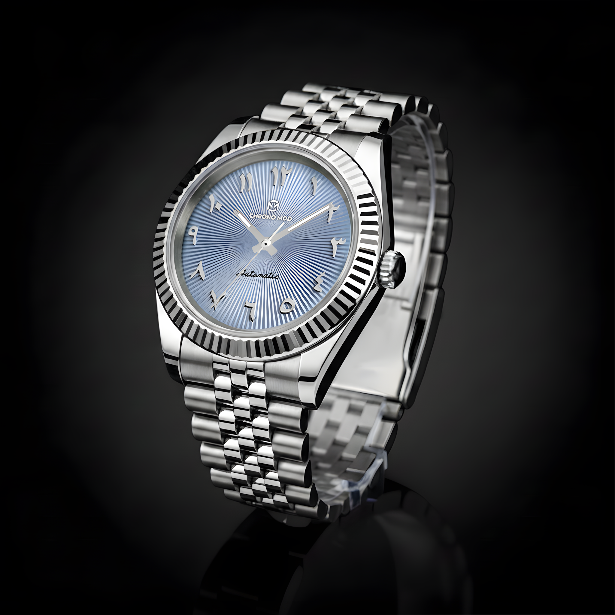 Classic Date – Sky Blue Arabic Dial