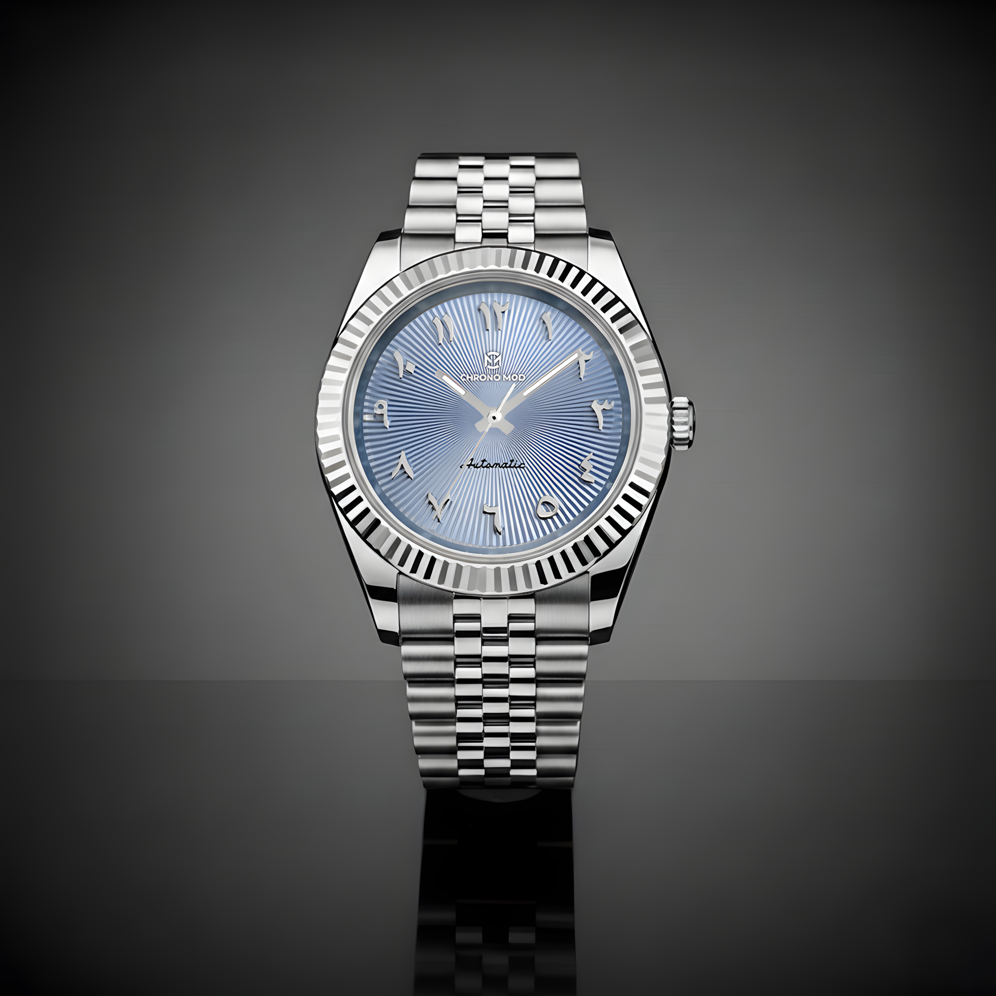 Classic Date – Sky Blue Arabic Dial